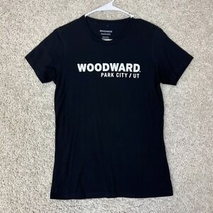 Woodward Park City UT Tee T Shirt Womens Medium Black Action Sports Skate Ski